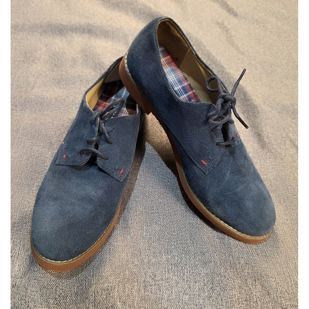 Sz 8M- Tommy Hilfiger Womens Honey Bee Blue Oxford Suede Shoes  EUC